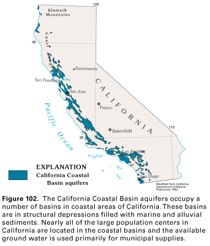 Map of California Coastal Basin aquifers