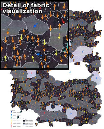 Fabric visualization of ice crystals created by ArcGIS process