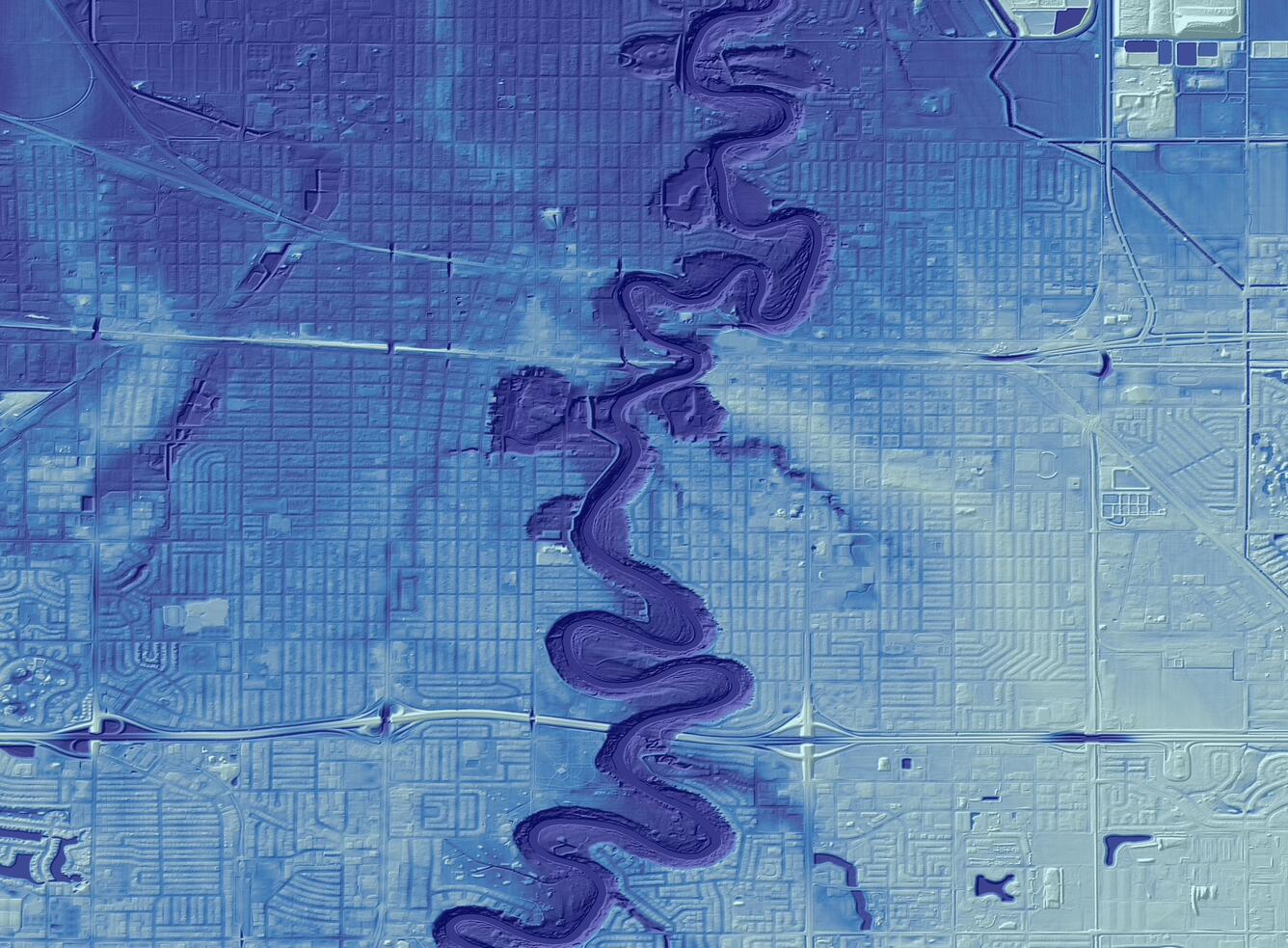 Shaded Relief of Red River Area, Fargo ND