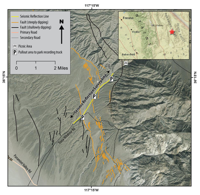 Map of the location of the field study in Panamint Valley, California.