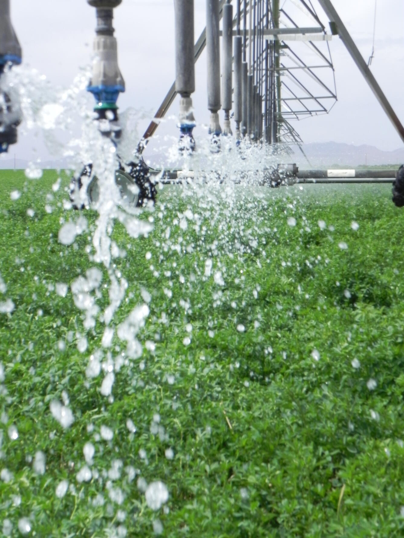 Close up of central-pivot irrigation