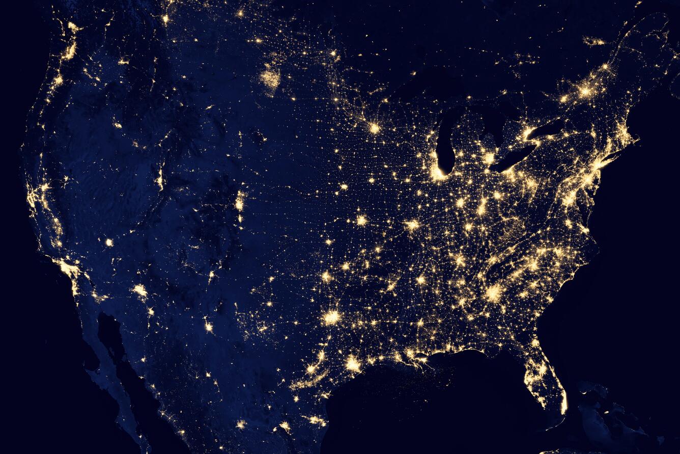 Photograph of the United States at Night