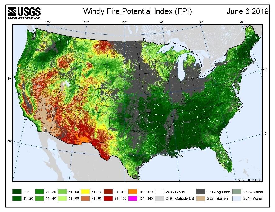 Fire Danger Map and Data Products