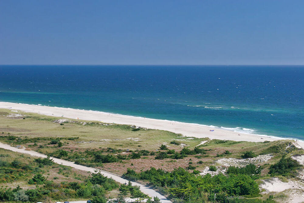 View from the Fire Island Lighthouse, looking southeast, at a relatively undeveloped section of Fire Island National Seashore