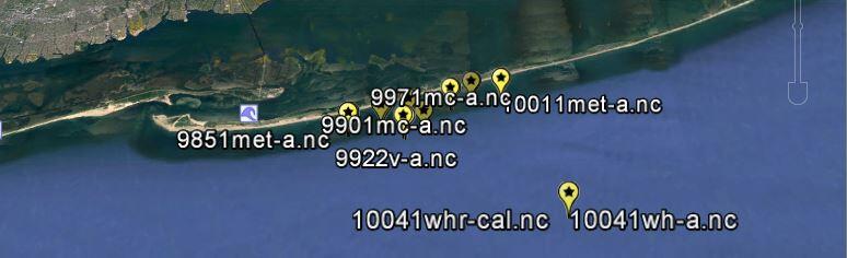 Screen grab of study sites for Fire Island, NY data release