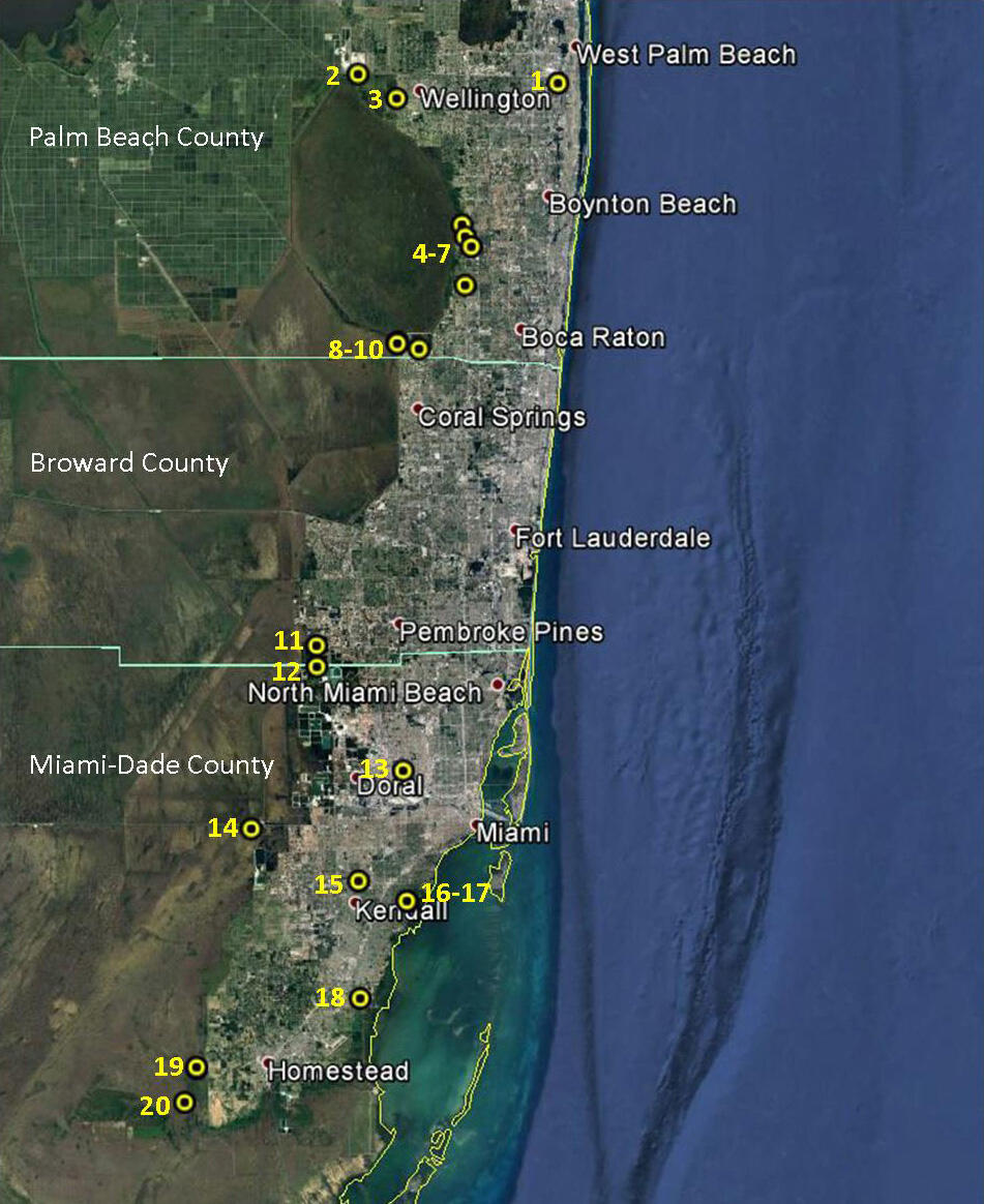 Sample sites for Fall Fish Slam 2016