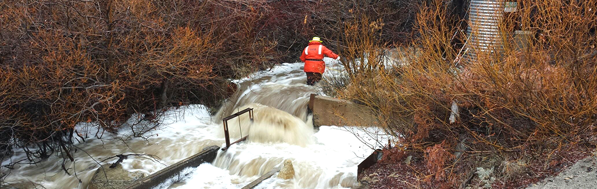 Flooding at Clear Creek near Carson City, Nevada