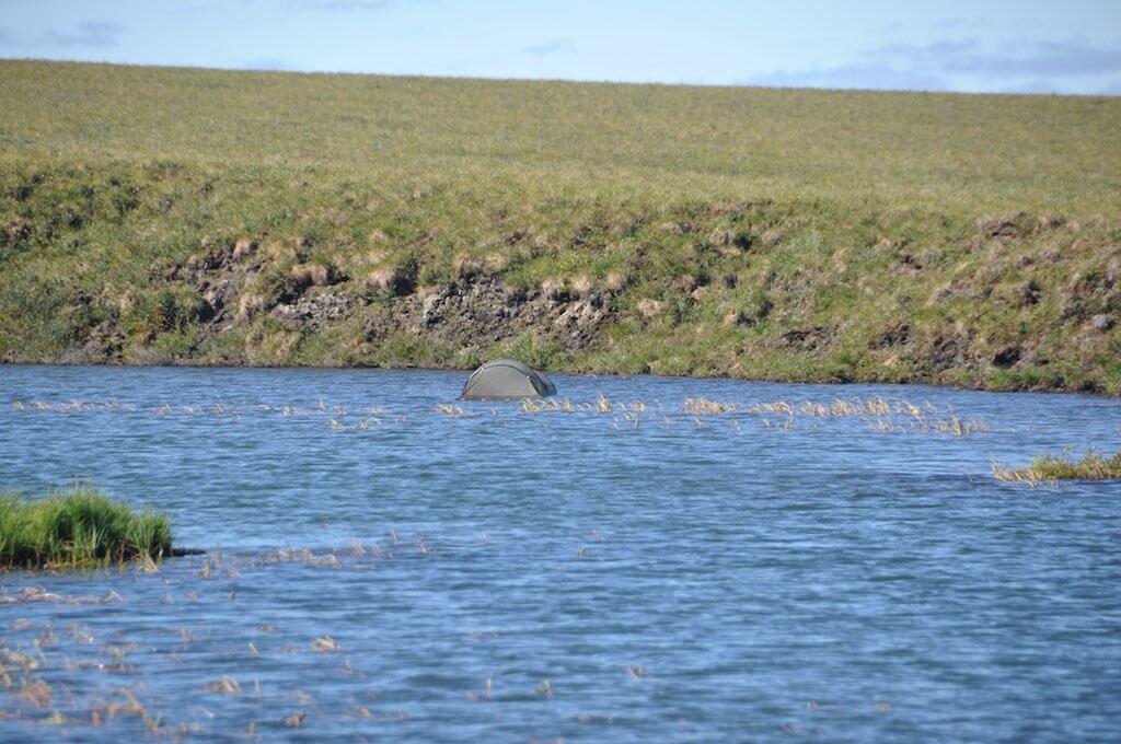 Fyke net on a lake near Atqasuk, Alaska