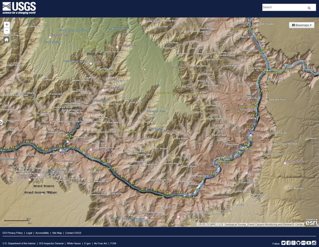 Screen image of GCMRC online map wret compliant