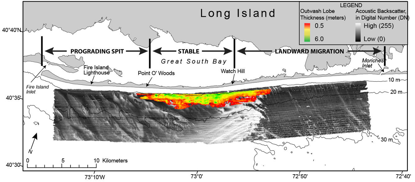 Map showing the thickness of a relatively young Pleistocene outwash lobe