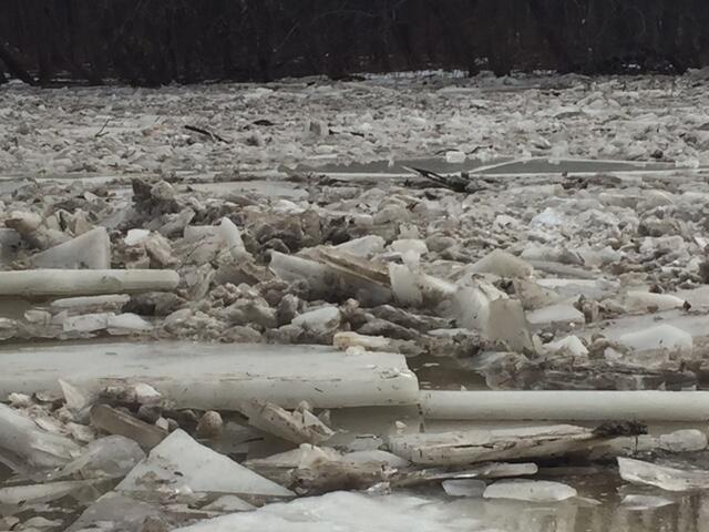 Grand River near Painesville, OH - ice jam