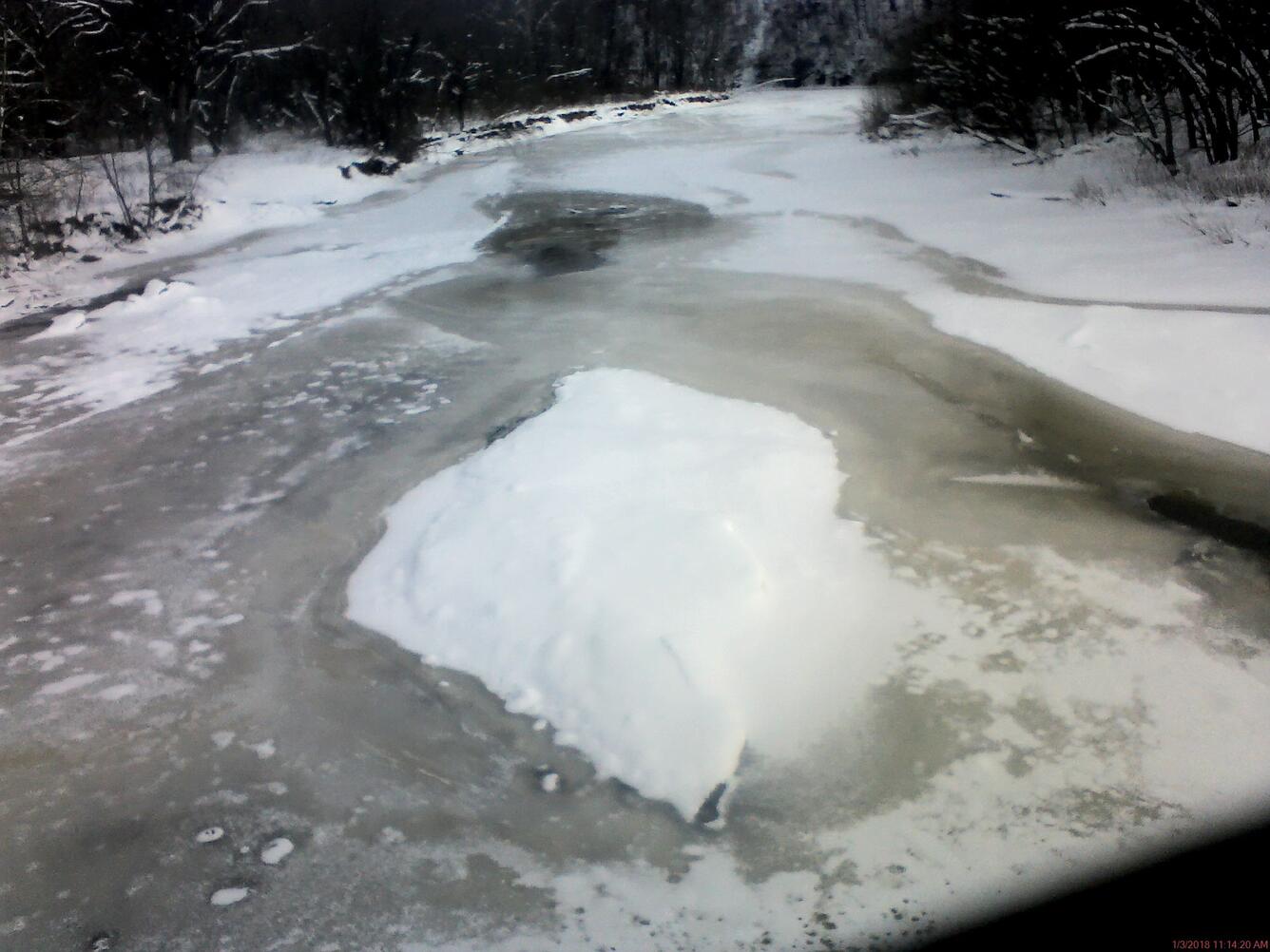 Grand River near Painesville, OH - ice covered stream