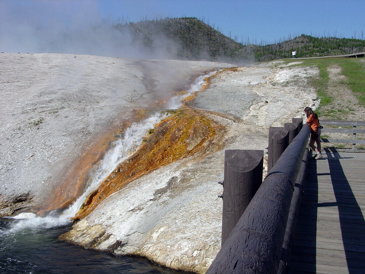 Hot falls near bridge