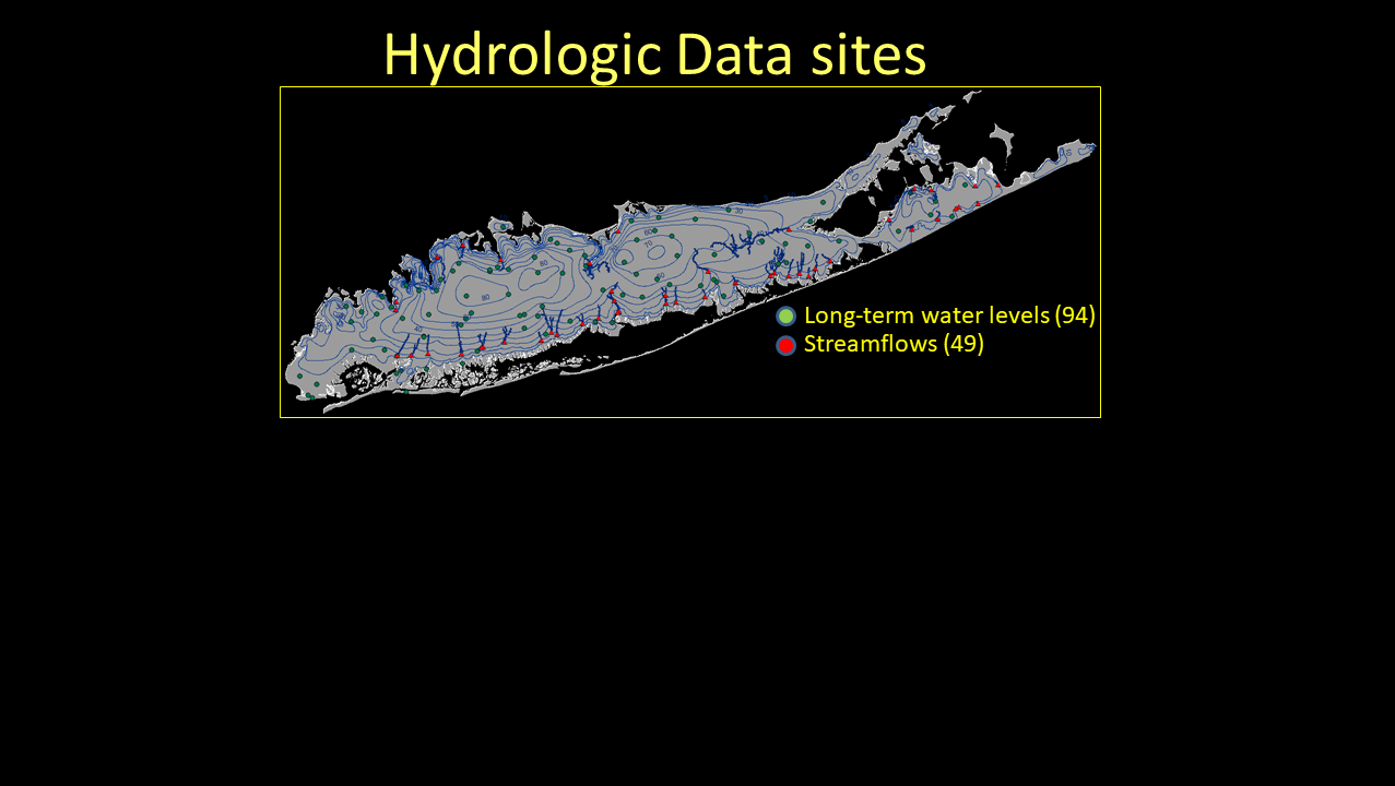 illustration of Long Island with red and green dots
