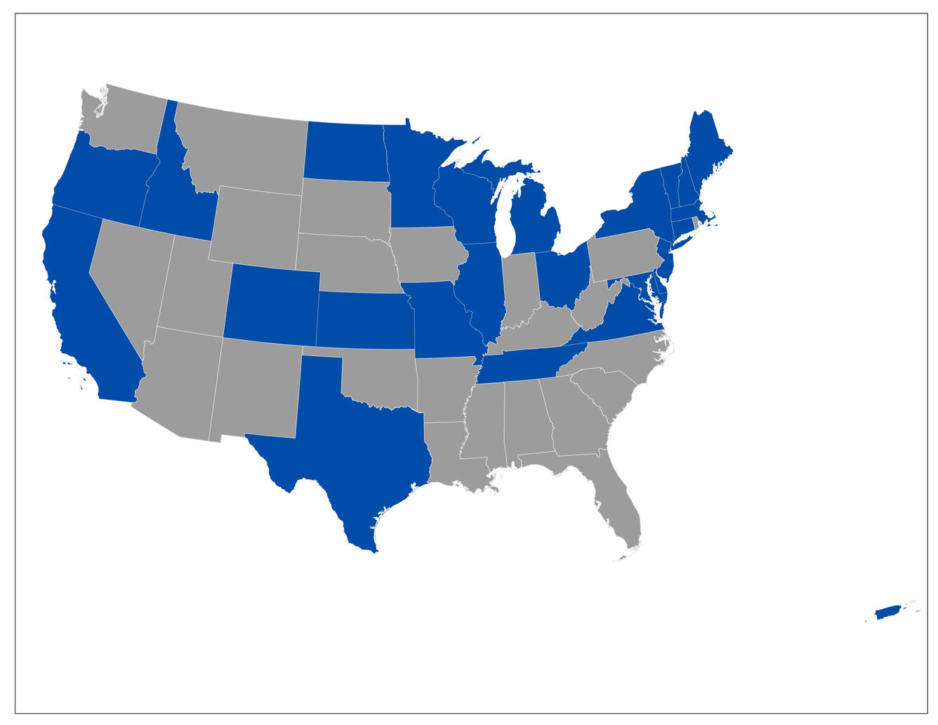 Continental US Map of USGS HABs Cooperative Matching Funds Projects locations