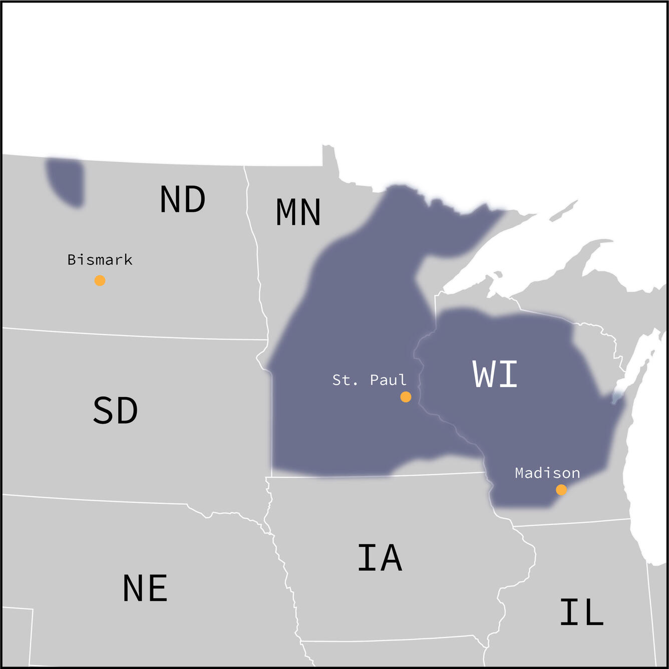 HAB CMF Project Detail Map: Upper Midwest