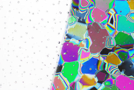 air bubbles and ice grains in ice