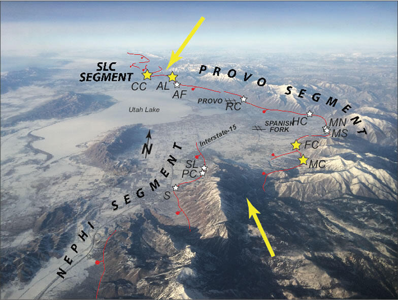 Oblique photo looking north across Utah Valley.