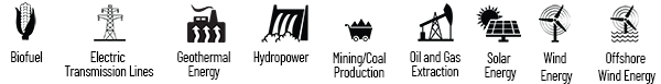 Energy and Wildlife program icons