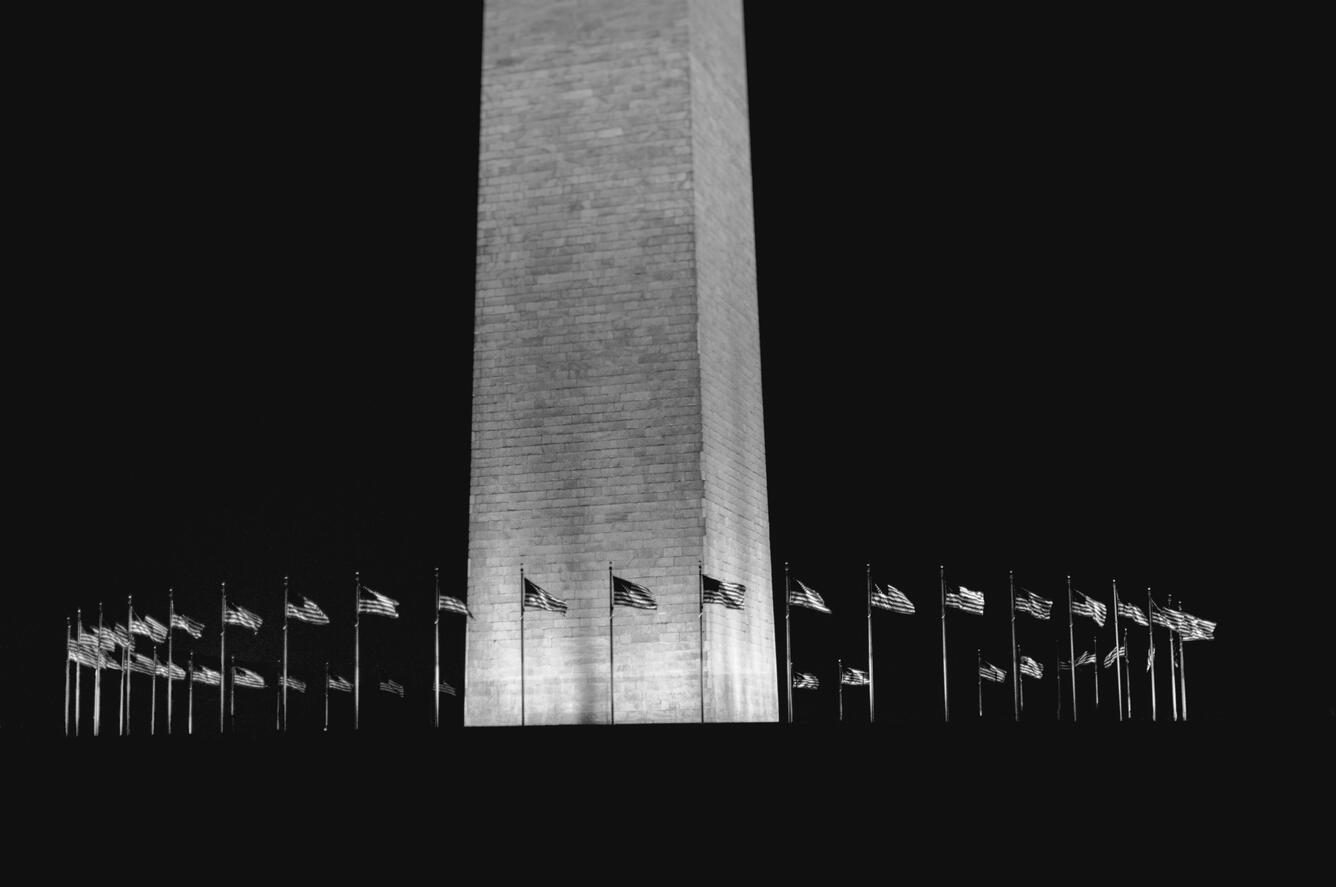 grayscale photography of monument; Washington Monument, USA/ ethics 