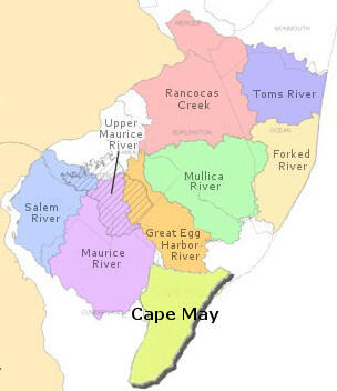 New Jersey Map highlighting Cape May County