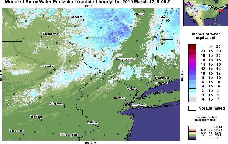 Map of Snow cover after the storm