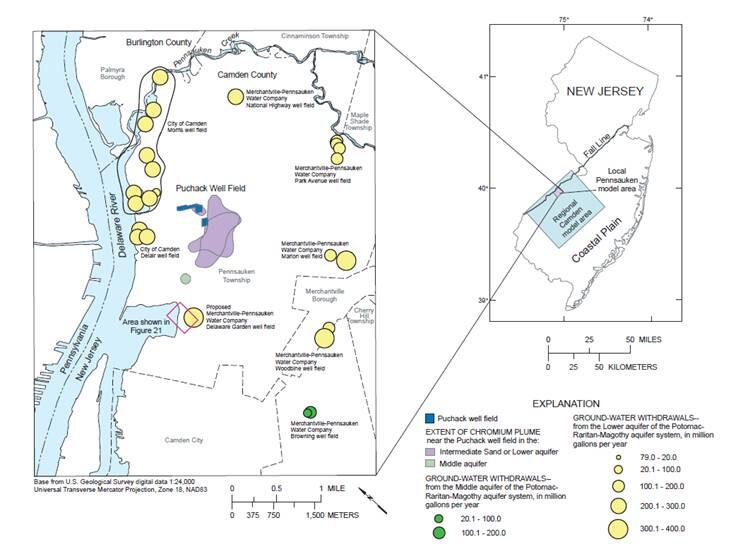 Map of site and local wells
