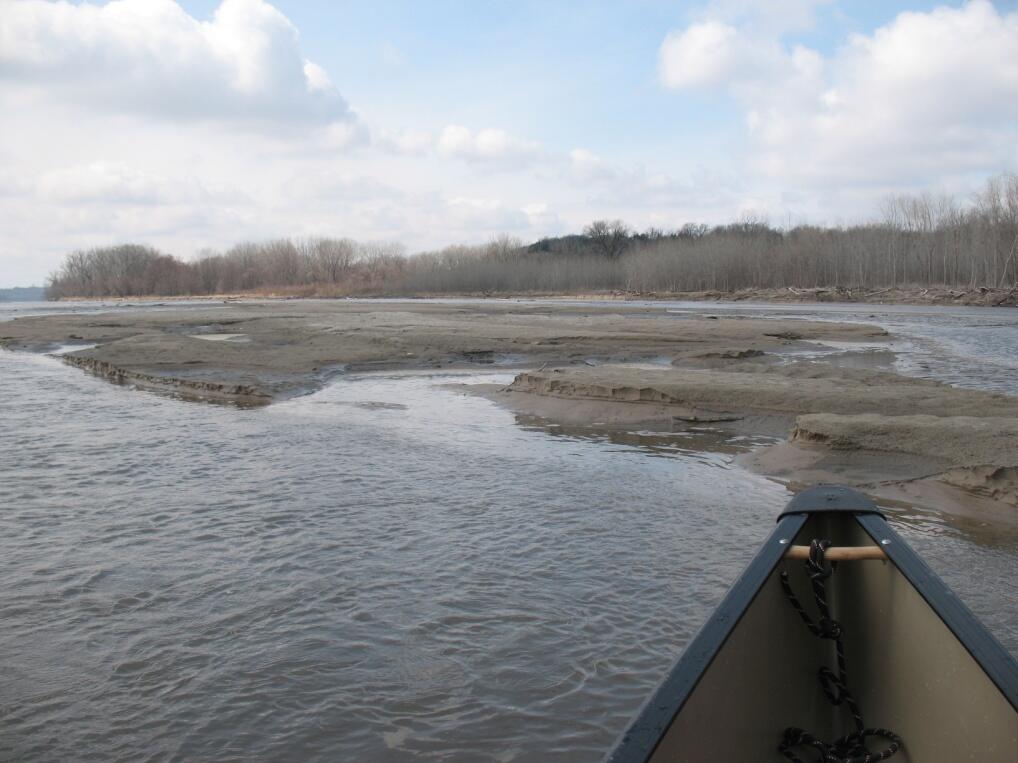 Sand bar in the Lower Platte River, NE
