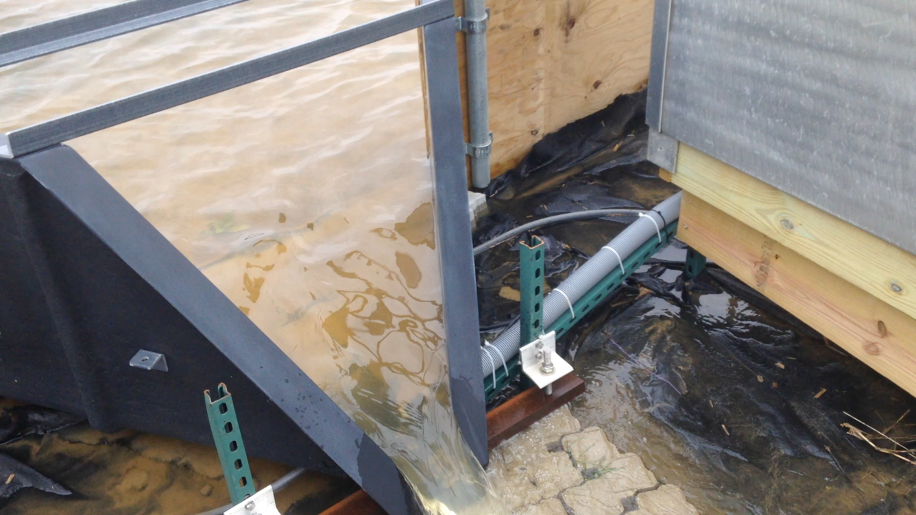 Runoff Flow through East Field Overland flume after December 26, 2015 event