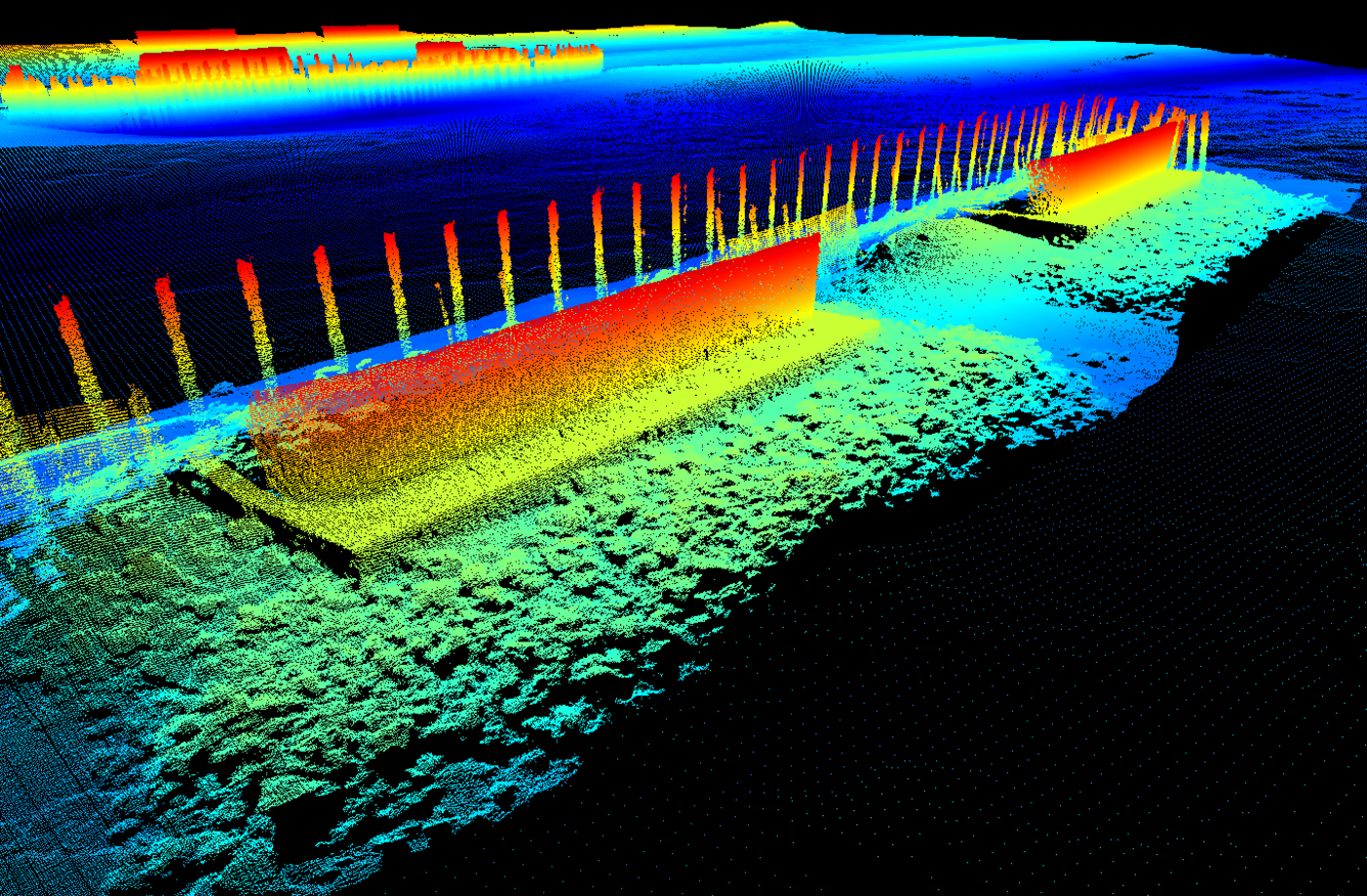 Bathymetry from around a bridge foundation