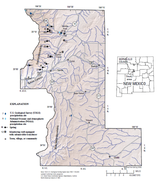 Bernalillo County, NM, Hydrologic Studies Map, NMWSC