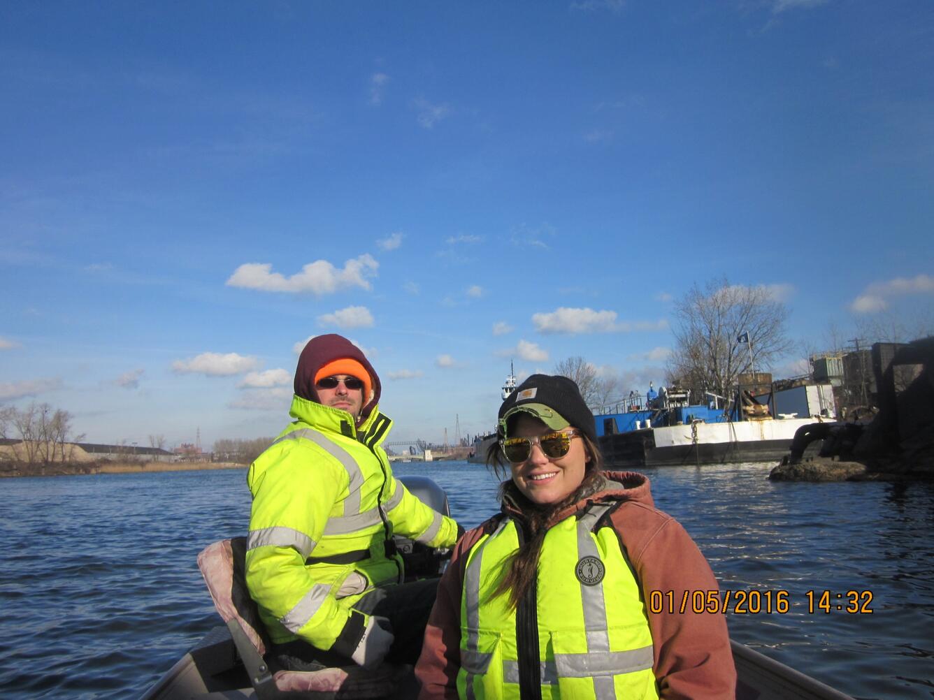 IN-KY Water Science Center scientists measuring water quality as part of the Great Lakes Tributary Monitoring program