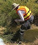 (Cropped) Collecting surface water data in Barr Drain