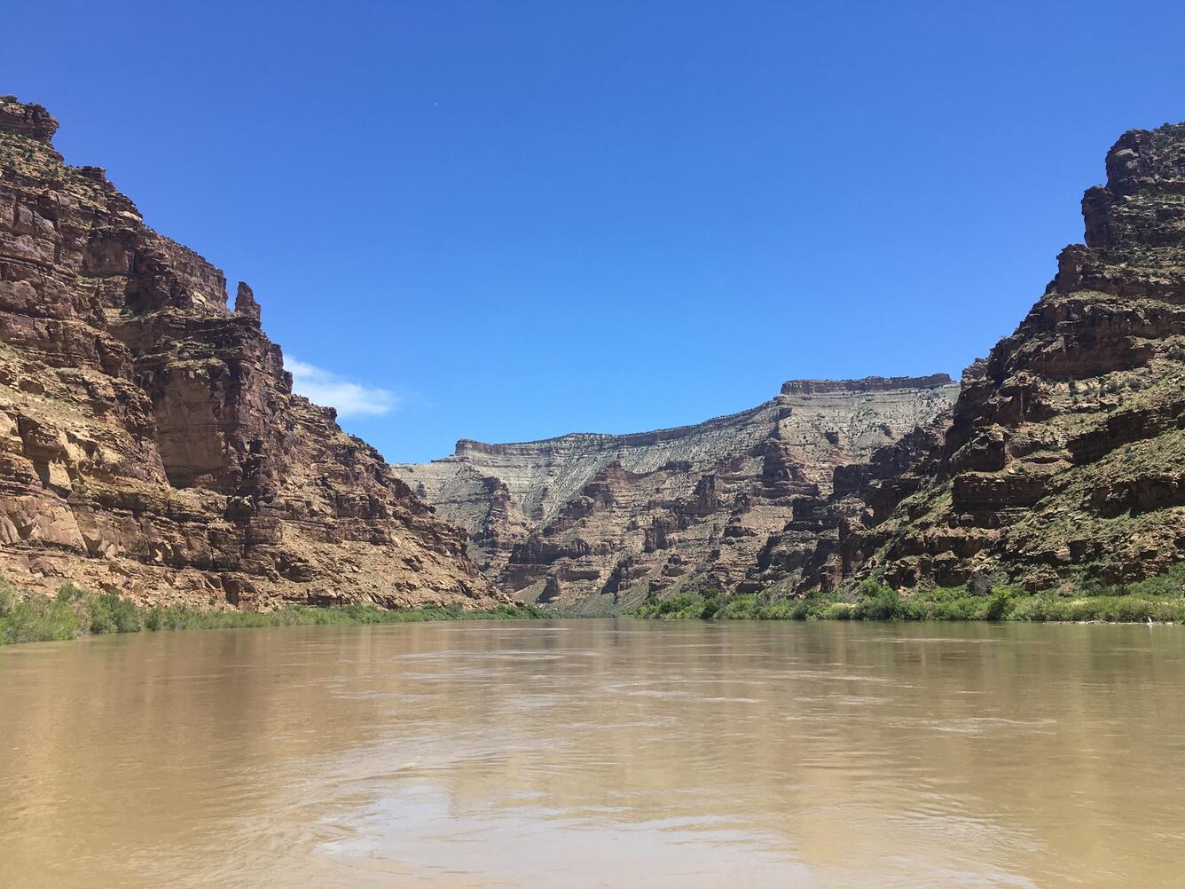 Color photograph of the Green River, UT in Desolation Canyon
