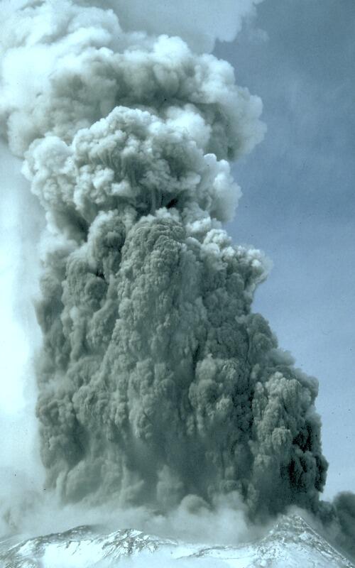 Image shows billowing clouds of steam and smoke emanating from the ground