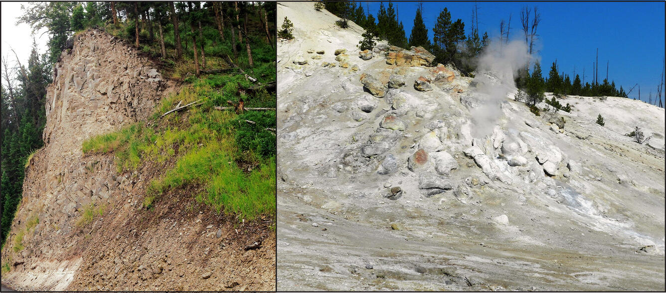 Lava Creek Tuff at two different locations.