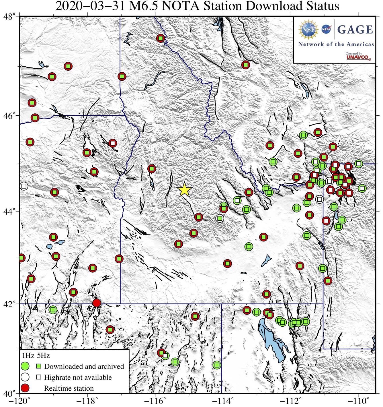 March 31, 2020 M6.5 Stanley Idaho earthquake station download location