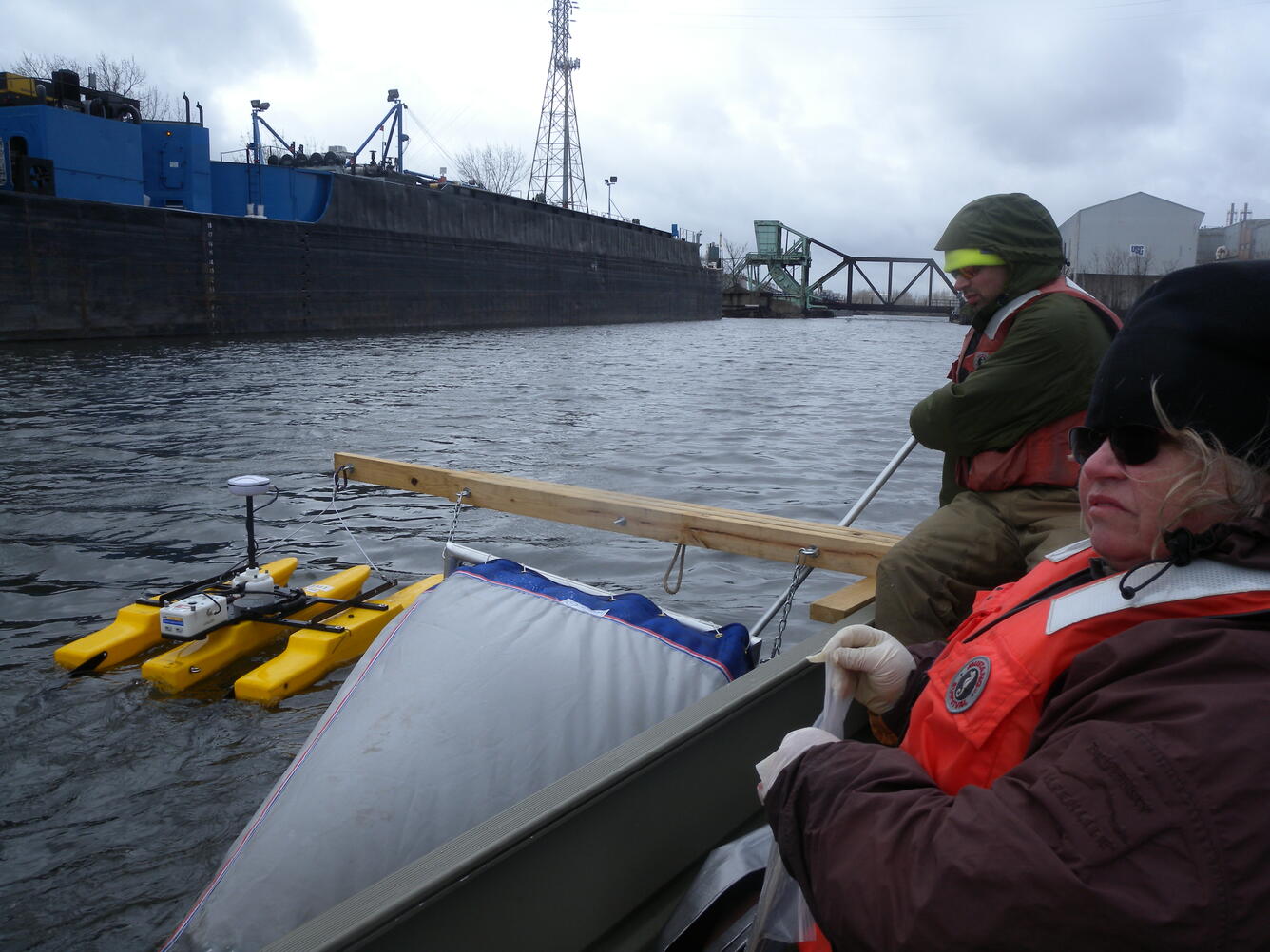 Indiana Harbor Canal at East Chicago, IN  boat measurement