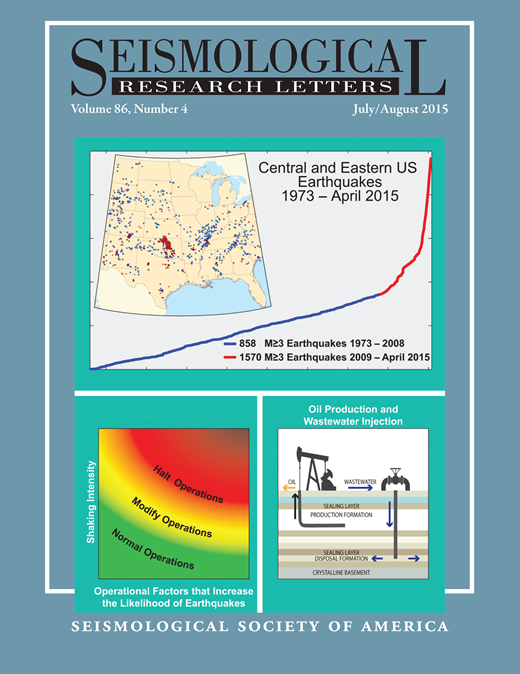 cover of SRL publication with induced seismicity papers