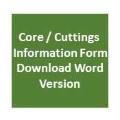 Core / Cuttings info form word download