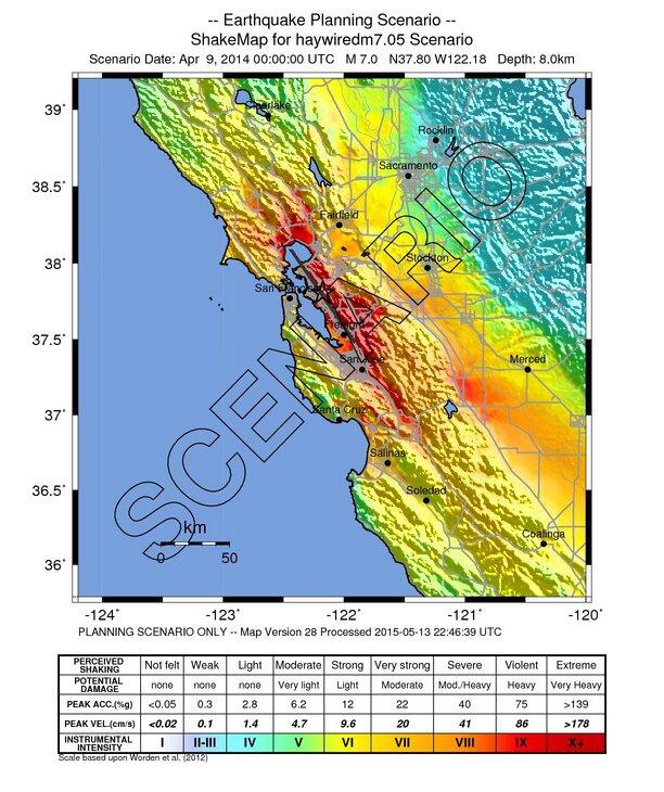 HayWired Scenario ShakeMap