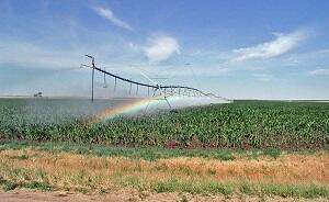 Center-pivot sprinkler irrigation in Nebraska