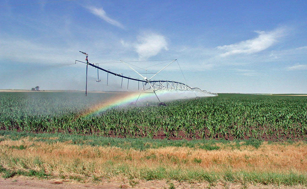 Center-pivot low-energy sprinkler irrigation in Nebraska