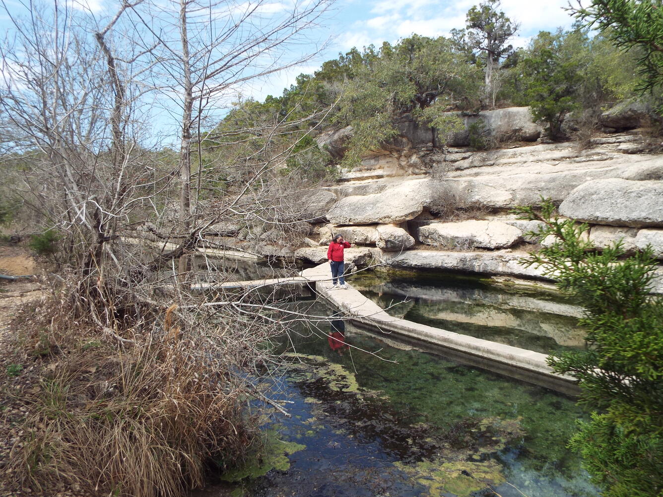 A scientist observing Jacob's Well near Wimberley, Texas.