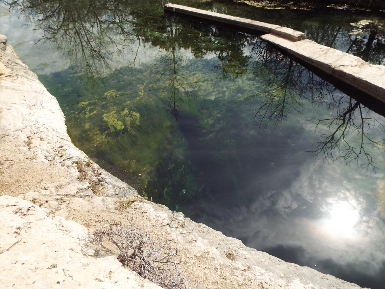 Looking down into Jacob's Well near Wimberley, Texas.