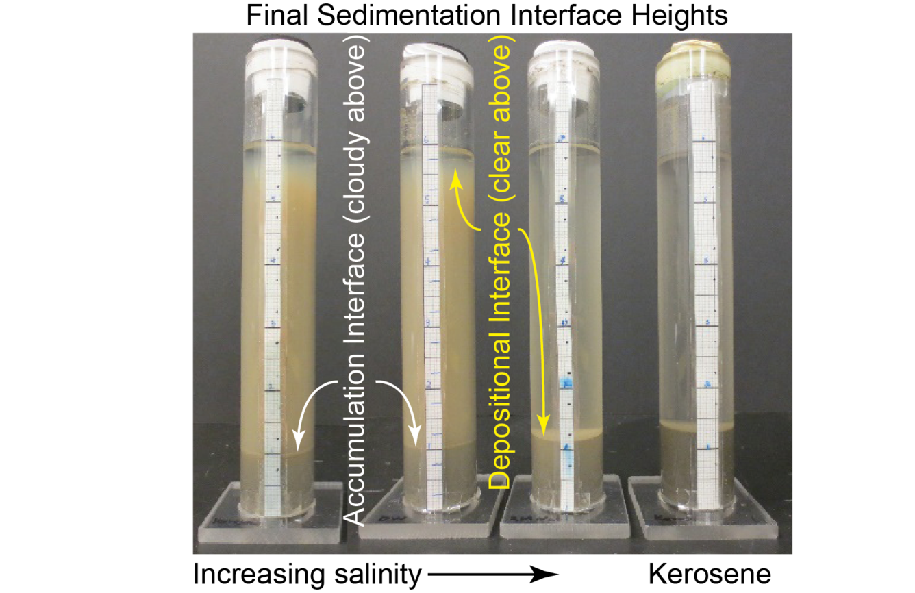 Photograph of sedimentation test definitions