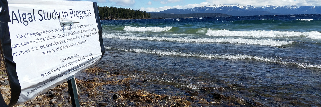 Sign from the Lake Tahoe Nearshore Periphyton Study