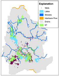 Map of the upper Klamath Basin model area
