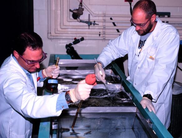 USGS scientists at work in the lab