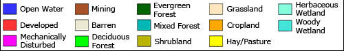 Land-Cover Modeling - Bismark, North Dakota - A1B Scenario Legend